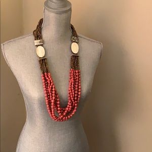 Noonday Firelight paper bead statement necklace